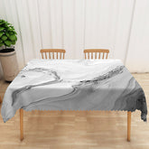 Lofaris Elegant Gray Marble Rectangle Tablecloth with Gradient Effect for Modern and Luxury Dining Room Decor